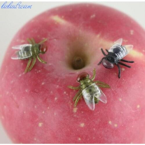 50pcs /lot Prank Funny Trick Joke Special Lifelike Model Simulation Fake flies insect model Halloween gift