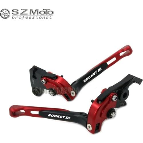 For TRIUMPH ROCKET III /CLASSIC/ROADSTER 04-13 Aluminum Motorcycle Folding Extendable Adjustable Brakes Clutch Levers With LOGO