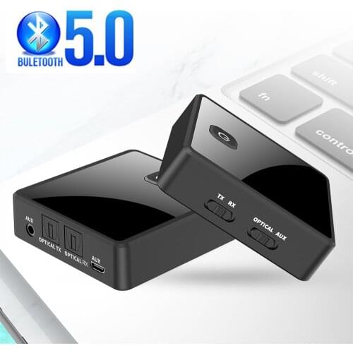 Bluetooth 5.0 Audio Transmitter Receiver Low Latency Stereo Wireless Adapter 3.5mm 3.5 AUX Jack Optical SPDIF For PC TV Car kit