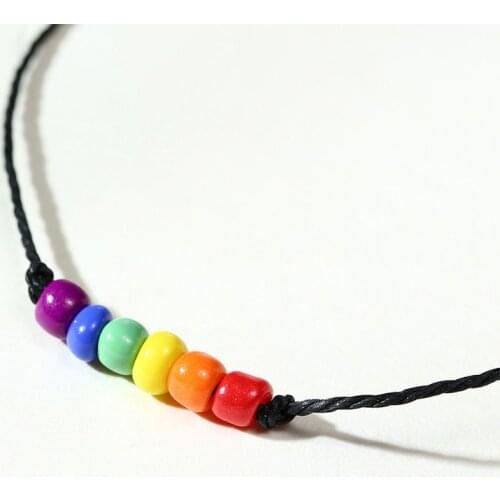 Rainbow Beaded Bracelet Couple Pride Lucky Jewelry Gay Hand Rope Friendship Beaded LGBT Pride 12 Pieces