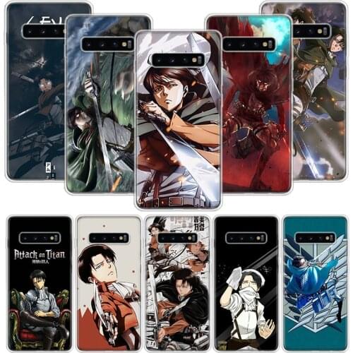 Attack on Titan Levi Anime Phone Case For Samsung Galaxy S10 S20 S21 S9 S8 S7 Note 10 20 9 8 FE J4 J6 Ultra Plus Lite Pro + Edge