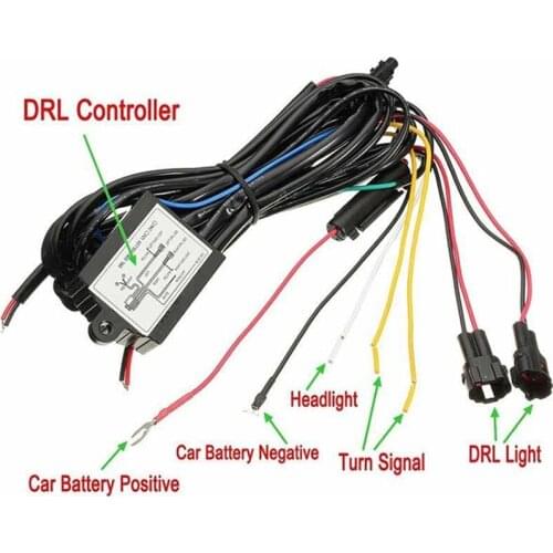 Car DRL Daytime Running Light Dimmer Dimming Relay Control Switch Harness 12V