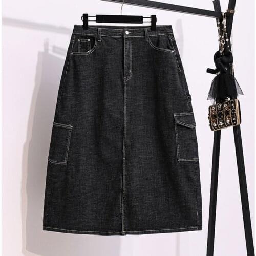 Denim skirts female korean vintage Womens Pencil skirts woman clothes lady trendy 2020 harajuku spring autumn A6202