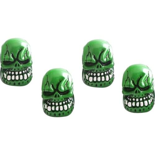 4 Pieces Car Truck Bike Tire Wheel Rims Stem Air Valve Caps Tyre Cover - Green