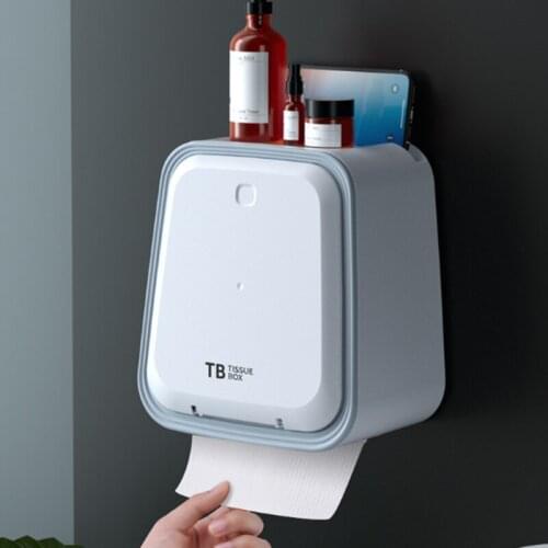 Bathroom Tissue Box Household Wall-mounted Double-layer Roll Paper Storage Box Toilet Toilet Paper Roll Paper Box Holder