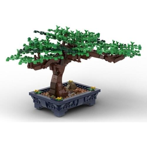 MOC MINI Plant Bonsai Tree Green Bush Flower Grass Model Ornament Building Blocks Bricks Educational Toy For Kids Girl Boy Gift