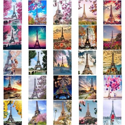 Kexinzu Full Square/Round Drill 5D DIY Diamond Painting "Tower Paris" 3D Diamond Embroidery Cross Stitch Home Decor Gift