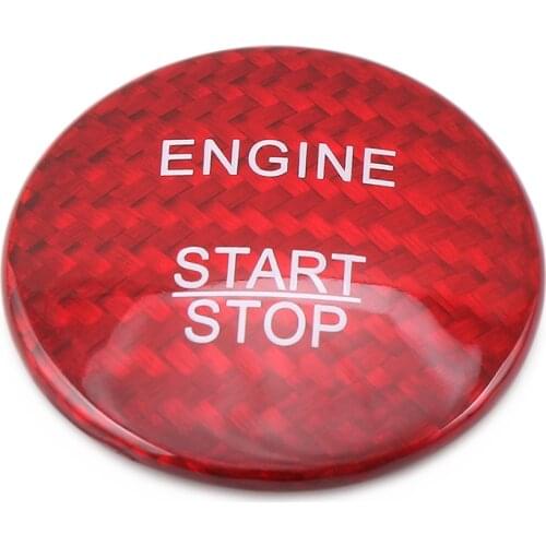 Carbon Fiber Engine Start Button Cover Stickers Decor for Mercedes Benz C GLC W205 X253 C63 red black Car-styling