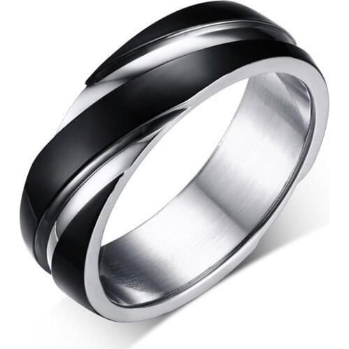 Modyle 2020 New Punk Vintage Black Stainless Steel Engagement Rings For Women Men Classic Wedding Bands Party Jewelry