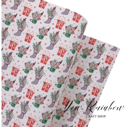 New Rainbow 30x138cm/roll Christmas Gifts Litchi Faux leatherette for bows, earrings, DIY handmade crafts