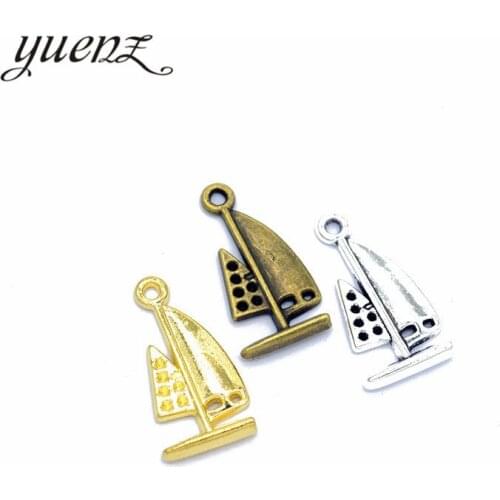 YuenZ 10pcs Antique silver Plated Zinc Alloy Necklaces Pendants Jewelry sailboat Charms Diy Handmade Jewelry Findings J247