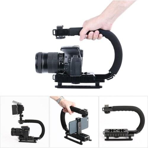 Portable SLR Steadicam For Gopro Video Handheld Stabilizer C Shaped Holder Grip For DSLR For Sony/Nikon/Canon Camera Light