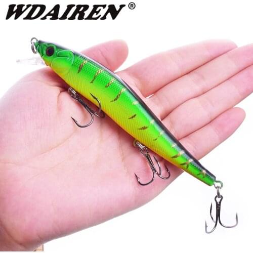 WDAIREN Laser Minnow Hard Fishing Lure 11.5cm 13.5g Japan Wobblers Crankbait Bass Artificial Plastic Bait With Hook Tackle