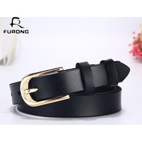 Quality genuine cow leather fashion women belt ladies insert diamond vintage womens belts thin belt real cow skin for women
