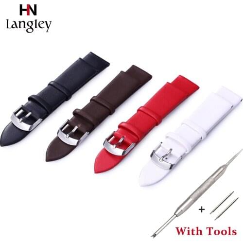 Wristwatch Band For Women Men Watches Super Soft Ultrathin Genuine Leather Strap 8mm/10mm/12mm/14mm/16mm/18mm/20mm/22mm Bands