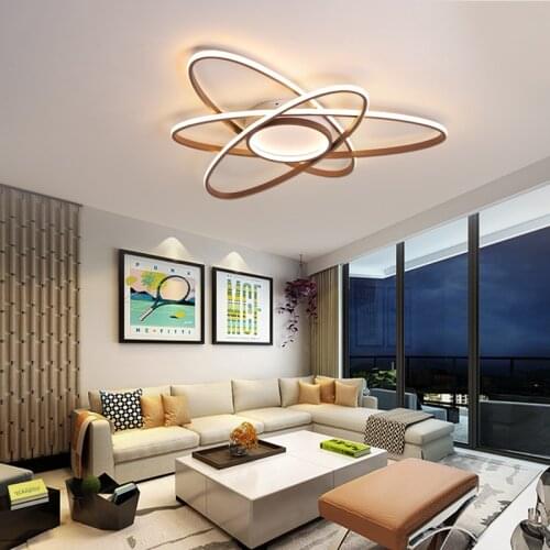 Modern Design Led Ceiling Lights For Living Room Bedroom Study Room Home Color Coffee Finish Ceiling Lamp plafonnier