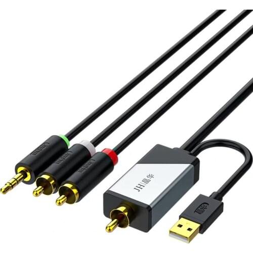 Toslink USB Coaxial Optical Fiber Digital Analog Audio Cable AUX SPDIF to 3.5mm + 2 RCA Jack Converter Digital Audio for TV PS4