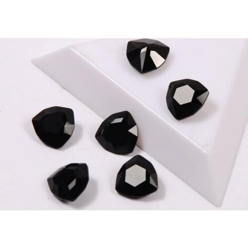 YANRUO 4706 High Quality Nail Rhinestone Trilliant Shape Jet Color 7mm 12mm 17mm Pointback Crystal Glass Strass For Nail Art Gem