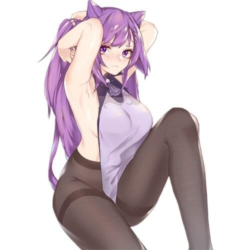 Funny Genshin Impact Car Stickers Sexy Girl Cartoon Anime Decals Car Window Motorcycle Decoration Vinyl KK PVC 13cm X 9.3cm