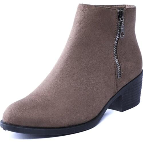 512-1226 TONGPU Ladys Casual High Heel Fashion Short Boots with Side Zipper