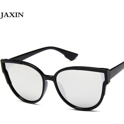 JAXIN Personality Big Cat Eye Sunglasses Women fashion colorful mercury Sun Glasses Ms brand design eye protection Mirror UV400