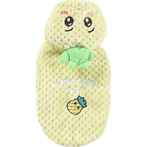 Winter Pet Clothes Warm Dog Hoodies Coat Pineapple Print Fleece Pet Dogs Costume Jacket For French Bulldog Chihuahua Clothing