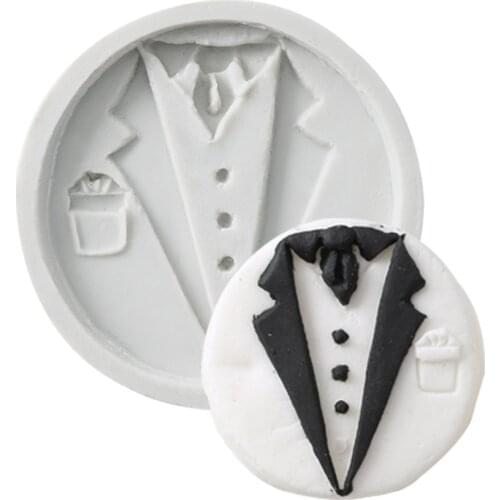 Luyou 1pcs Mens Dress Silicone Mold Fondant Mould Cake Decorating Tools Cake Lace Molds, Sugarcraft, Kitchen Accessories FM1633