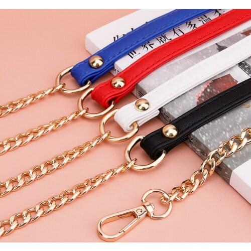 1pcs 120cm Metal Bag Chain Replacement Shoulder Bag Strap PU Leather Handle For Women Small and Medium Handbag Belt Accessories