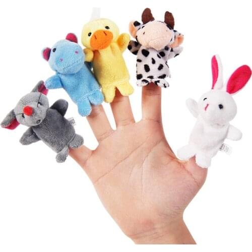 10pcs/set Cartoon Animal Finger Puppet Baby Plush Toys for Children Lovely Kids Plush Toys Baby Favor Dolls vingerpoppetjes