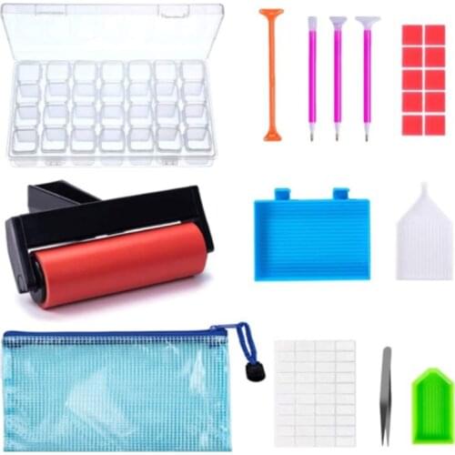 22pcs 5D Diamond Painting Tools Box Accessories DIY Art Craft Pens Set Bag For Handicraft Point Drill Tool Kit