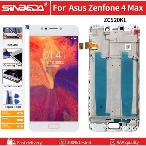 5.2" Original Display For Asus Zenfone 4 Max ZC520KL LCD Touch Screen With Frame Digitizer Replacement For ASUS ZC520KL LCD