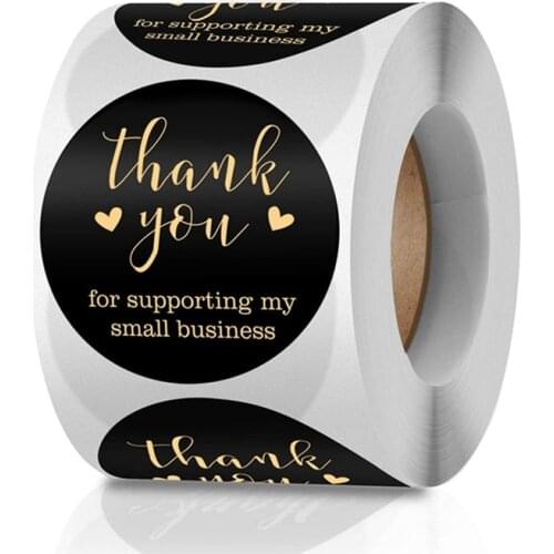 500pcs Black Thank You For Supporting My Small Business Scticker Smaple order Label for Food DIY Envelope Seal Stationery Sticer