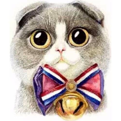 5D DIY Diamond Painting Big Eye Cat Full Square 3D Diamond Embroidery Cross Stitch Lovely Cat Animal Needlework Home Decorative