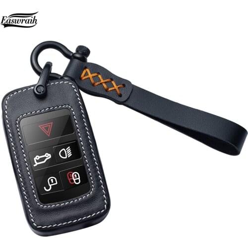 Car Genuine Leather Key Holder Cover Case For Land Rover Range Rover Sport Evoque Velar Discovery 5 2018 2019 Accessories