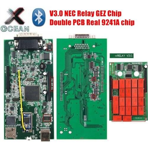 Bluetooth TCS PRO 2016.R1 V3.0 NEC Relays OBD2 Real 9241A Chip Car Diagnostic Scanner Tool DS150cdp TCS double PCB with GEZ Chip