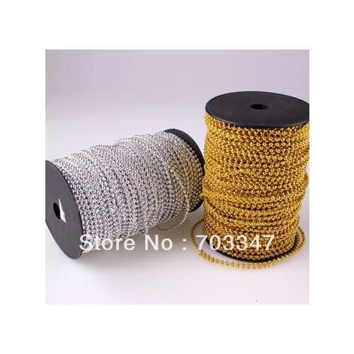 FREE SHIPPING!!! (4 Reels/lot ) 3mm X 100 yards Bead TRIM , Pearls on Reel IN SILVER AND GOLD For Diy Wedding Bouquets