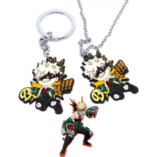 My Hero Academia Keychain Katsuki Pendant Necklace Cute Exquisite Cartoons Anime Cosplay Accessories Key Ring Jewelry Gift