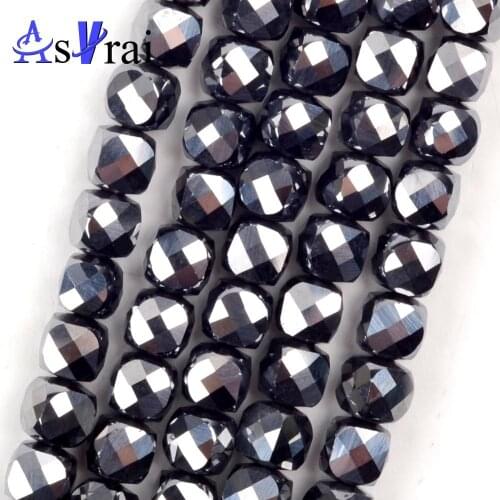 High Quality Genuine Natural Stone Faceted Terahertz Beads For Jewelry Making Square Loose Spacer Beads DIY Bracelet Necklace