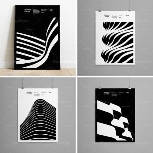 Courbes modernes, affiches de conception architecturale moderne, décoration murale intérieure minimalisme moderne, impression, t