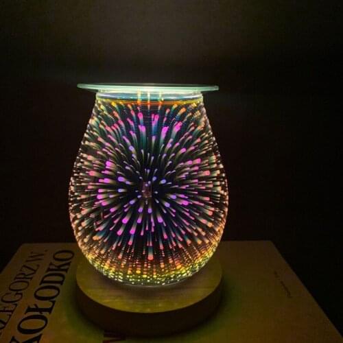 Electric Touch Firework Lamp Wax Melt Incense Burner Aromatherapy Diffuse Light Creative Romantic Atmosphere Stained Glass Lamp