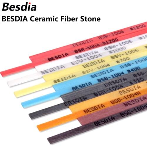 5pcs Taiwan Besdia Ceramic Fiber Stones Oilstone Made in Japan 1004 1006 1010 Cylindrical Oilstone 3.0*100