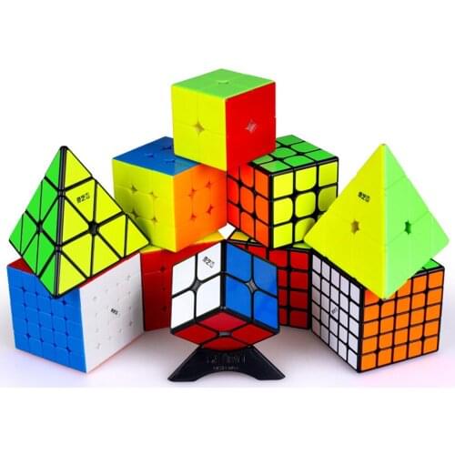 Magneitc Qiyi 2x2 3x3 4x4 5x5 Pyramid Magic Cube Black Stickerless Magnetic Speed Learning&Educational Puzzle Cubo Magico Toys