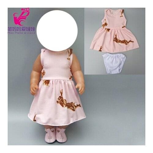 Doll dress cartoon rabbits wear for baby dolls dress underwear sets for 18" baby doll accessories toys wear