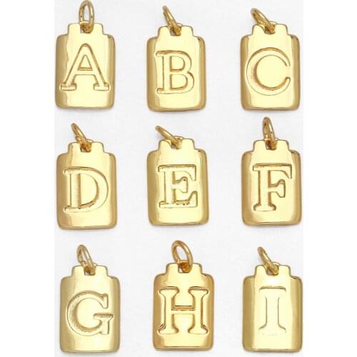 OCESRIO Brass Cubic Zirconia Crystal 26 Letter Charms Pendants for Women Necklace Earring Jewelry Accessories pdta038
