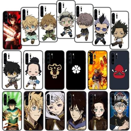 Black Clover Soft Cover Case for Huawei P40 P30 P20 P10 Lite Pro Nova 5t
