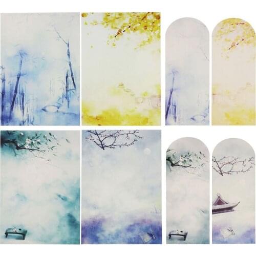 Writing Stationary Paper Set, Letter Writing Paper Letter Sets, 32 PCS Assorted Color Letter Papers and 16 PCS Envelopes