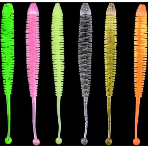 OBSESSION UV Glow Soft lure Worm Ocean Rock lure 8cm 1.1g 10pcs 1bag Soft Silicone bait Artificial Wobblers Carp fishing lure