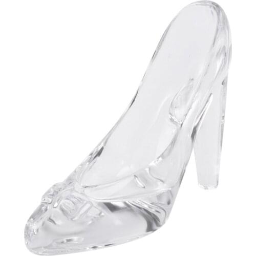 Crystal Shoes Glass Birthday Gift Home Decor Cinderella High-Heeled Shoes Wedding Shoes Figurines Miniatures Ornament