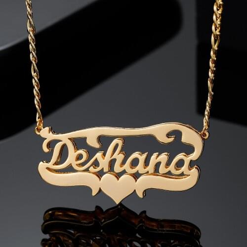 Personalized Two-Tone Gold-Plated Nameplate Customized Name Necklace 3D New Jewelry2021 Stainless Steel Pendant For Women Gift