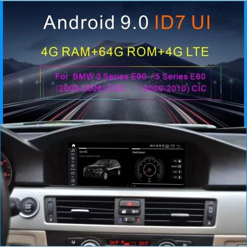 8.8" IPS 4G+64G Android 9.0 player 4G LTE for BMW 5 Series E60 E61 E63 E64 / 3 Series E90 E91 E92 CCC CIC 2005-2012 player